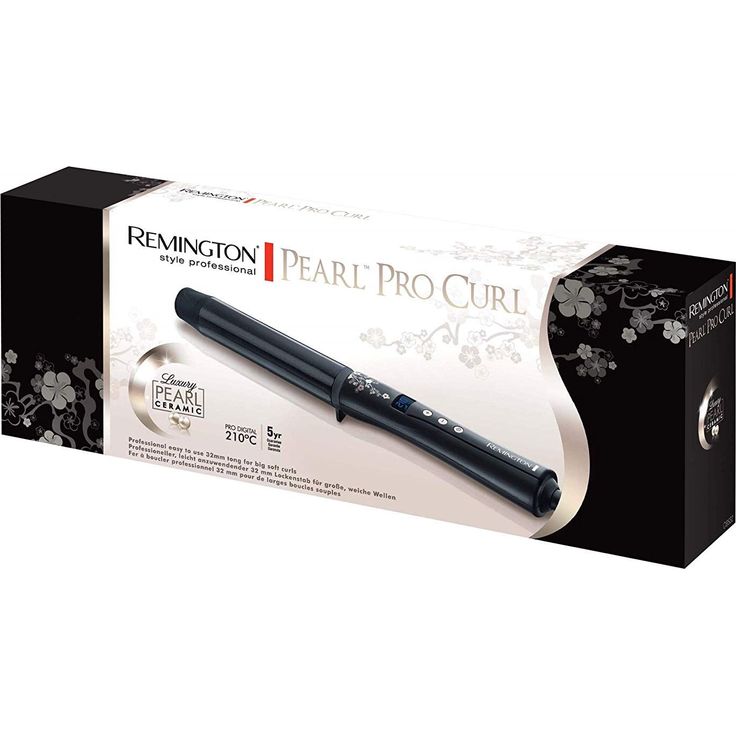 Remington Pearl CI9532 LCD-Display, hochwertige Keramikbeschichtung mit echten Perlen, 32 mm, weiße Kirschblüten, schwarz – Bild 3