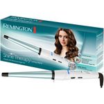 Remington Shine Therapy CI53W Konischer Lockenstab, kegelförmig, 13 bis 25 mm für Spirallocken, Keramikbeschichtung angereichert mit marrokanischem Arganöl, weiß