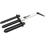 Carmen 3-in-1 Pro Curler Glätteisen und Lockenbürste warm schwarz, weiß 39 W für voluminöse & glamouröse Locken