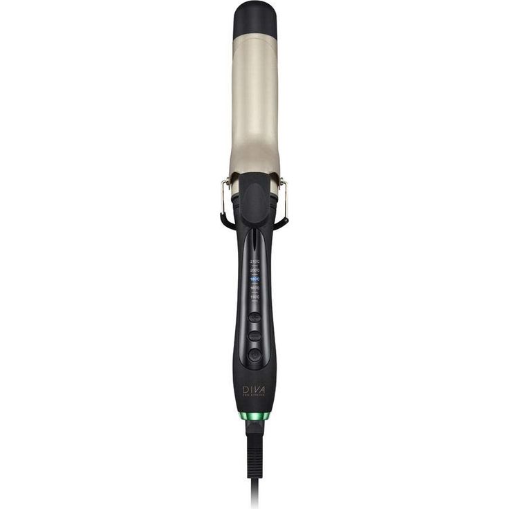 Diva Pro Styling Digital Tong Lockenstab mit Zange Digital verstellbare Hitzeregelung Automatische Abschaltung 3m langes Kabel, schwarz für voluminöse & glamouröse Locken