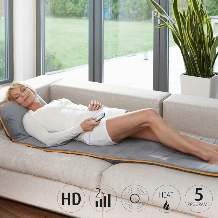 medisana MM 825 Massagematte elektrisch, Ganzkörper, 5 Programme, 4 Massagezonen, Wärmefunktion, Massageauflage mit Fleece-Bezug, Massageliege mit 2 Intensitäten für Rücken, Nacken und Kopf – Bild 4