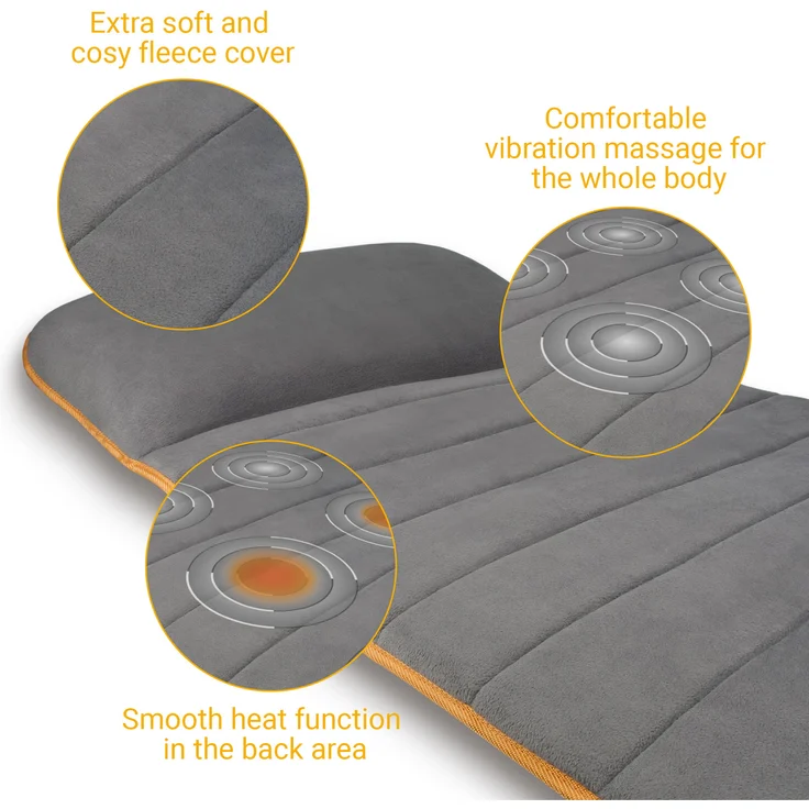 medisana MM 825 Massagematte elektrisch, Ganzkörper, 5 Programme, 4 Massagezonen, Wärmefunktion, Massageauflage mit Fleece-Bezug, Massageliege mit 2 Intensitäten für Rücken, Nacken und Kopf – Bild 6