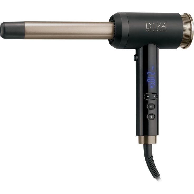 Diva Pro Air Curl  Lockenstab, Lockensystem mit Cold-Air-Fix, bis zu 210°C, Display, schwarz, gold