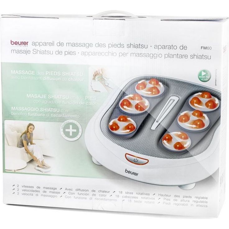 Beurer FM 60 Fußmassagegerät, 18 Massageköpfe, Wärmefunktion, 2 Geschwindigkeiten, durchblutungsfördernde Shiatsu Massage – Bild 6