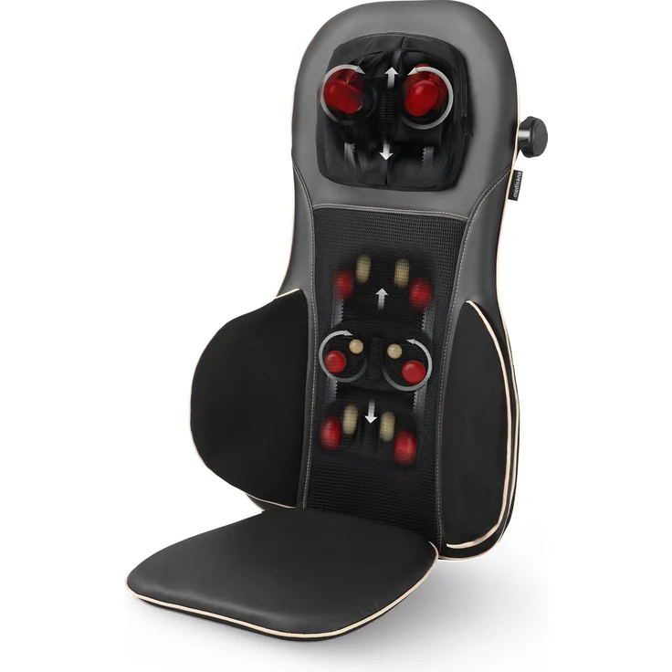 medisana MC 825 Shiatsu Massageauflage für Rücken und Nacken, Massagesitzauflage mit Akupressur, Nackenmassage, Wärmefunktion, 3 Intensitäten, Rotlichtfunktion, mit Fernbedienung, Aufbewahrungsbeutel – Bild 1