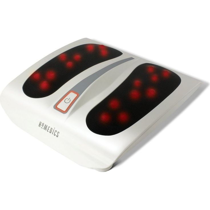 HoMedics Shiatsu Fußmassagegerät - 18 Massageköpfe für eine tiefenwirksame Shiatsu Massage mit Wärmefunktion, gegen müde Füße und Beine, Verbesserung der Durchblutung, Schmerzbehandlung - Weiß