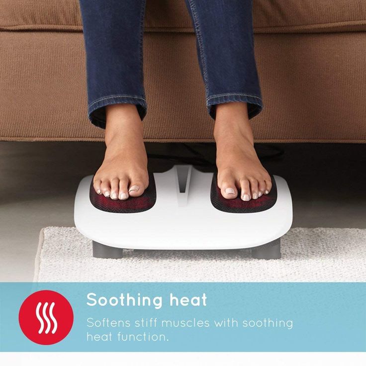 HoMedics Shiatsu Fußmassagegerät - 18 Massageköpfe für eine tiefenwirksame Shiatsu Massage mit Wärmefunktion, gegen müde Füße und Beine, Verbesserung der Durchblutung, Schmerzbehandlung - Weiß – Bild 3