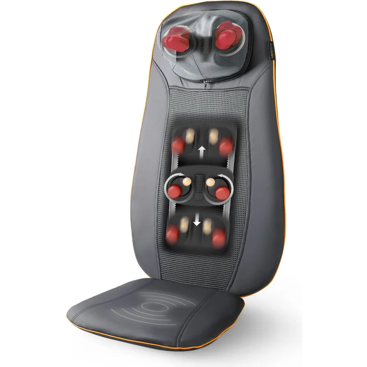 medisana MCN Shiatsu Massageauflage für Rücken und Nacken, Massagesitzauflage mit Spotmassage, Nackenmassage, Wärmefunktion, 3 Intensitäten, Rotlichtfunktion, Fernbedienung