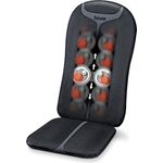 Beurer MG 205 Shiatsu Massage Sitzauflage, Rückenmassage, Licht- und Wärmefunktion, 4 Massageköpfe, mit Handschalter, schwarz - grau
