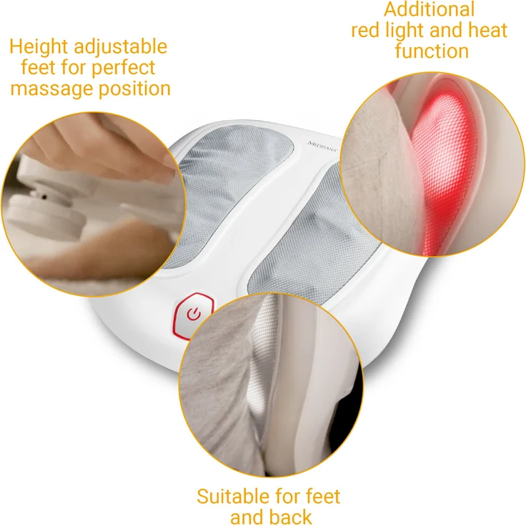 medisana FM 883 Shiatsu-Fußmassagegerät, elektrisches Rückenmassagegerät, 18 Massageköpfe, Rotlichtfunktion, Wärmefunktion, 2 Geschwindigkeiten, durchblutungsfördernde Massage – Bild 6