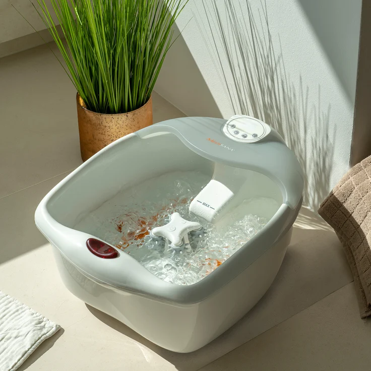medisana FS 885 Fußsprudelbad mit Fußreflexzonenmassage - elektrisches Fußbad, Wärmefunktion, Vibrationsmassage, Timer-Funktion, Fußbad mit Massage, für große Füße und eine angenehme Fußmassage – Bild 4