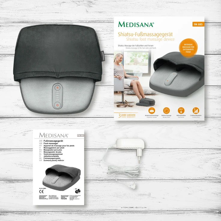 medisana FM 885 Shiatsu-Fußmassagegerät, elektrisch, Rotlichtfunktion, Wärmefunktion, 3 Geschwindigkeiten, durchblutungsfördernde Shiatsu-Massage und Kompressionsmassage – Bild 7