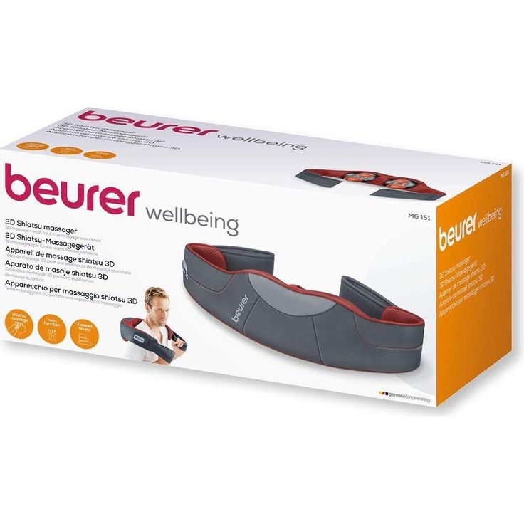 Beurer MG 151 Shiatsu-Nacken-Massagegerät - Massage für Schultern, Nacken und Rücken - Nackenmassage mit Wärme - 8 3D Massageköpfe - 3 Intensitätsstufen - mit Richtungswechsel – Bild 2
