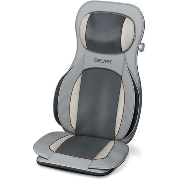 Beurer MG 320 Shiatsu Massagesitzauflage, für Rücken, Nacken und Oberschenkel, zusätzliche Luftkompressionsmassage, Licht- und Wärmefunktion