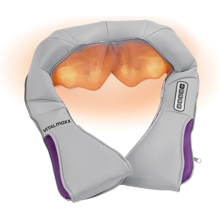 VITALmaxx Shiatsu-Massagegerät Nacken Grau-Lila mit Gürtel – Bild 1