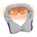 VITALmaxx Shiatsu-Massagegerät Nacken Grau-Lila mit Gürtel