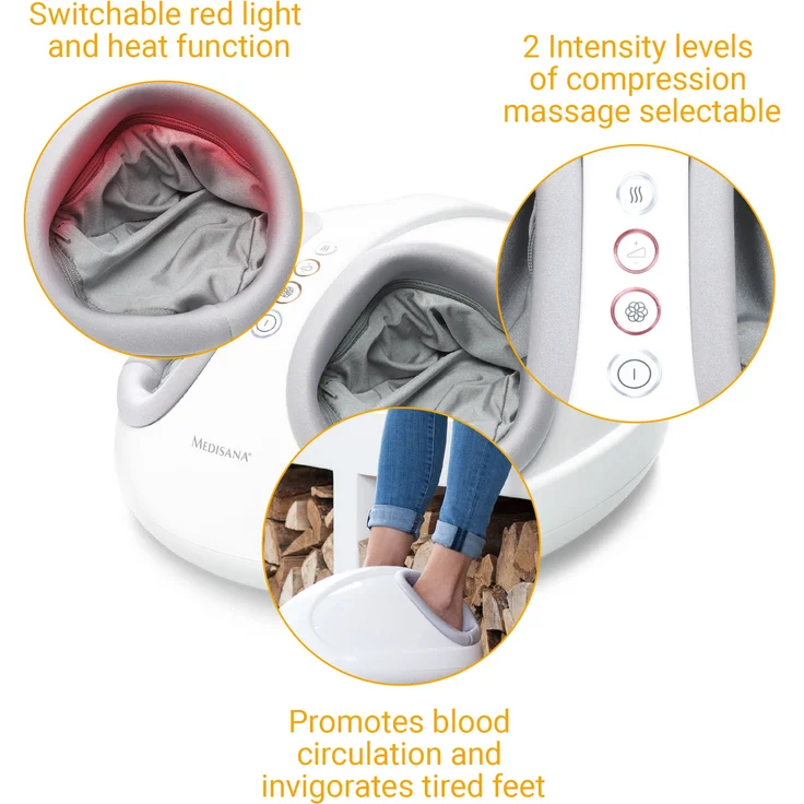 medisana FM 888 Shiatsu-Fußmassagegerät, elektrisch, Rotlichtfunktion, Wärmefunktion, 2 Geschwindigkeiten, Shiatsu- und Kompressionsmassage für Füße und Fußsohle – Bild 6