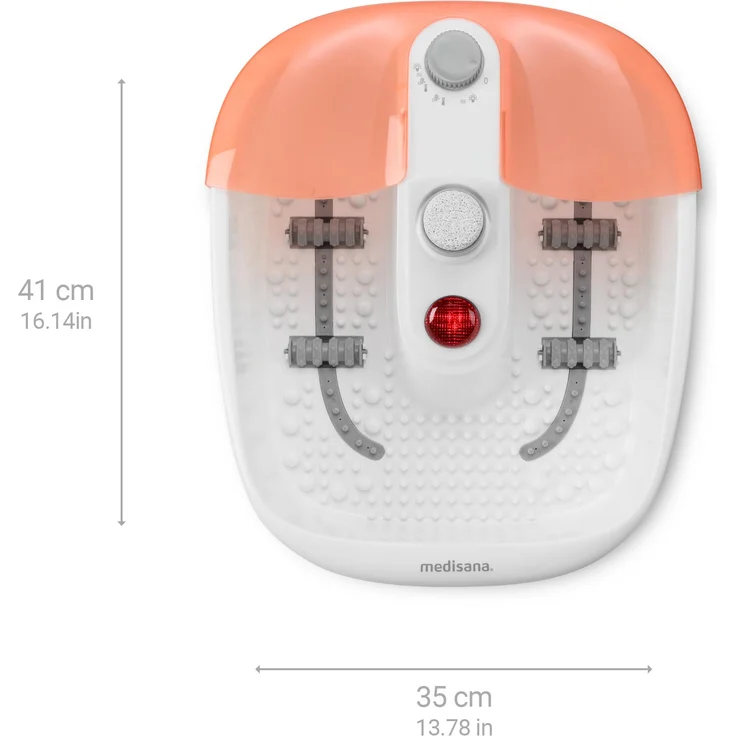 medisana FS 883 Fußsprudelbad mit Fußreflexzonenmassage - elektrisches Fußbad, Wasser-Warmhaltefunktion, Vibrationsmassage, Pediküre-Aufsätzen, Fußbad mit Massage, für große Füße – Bild 2