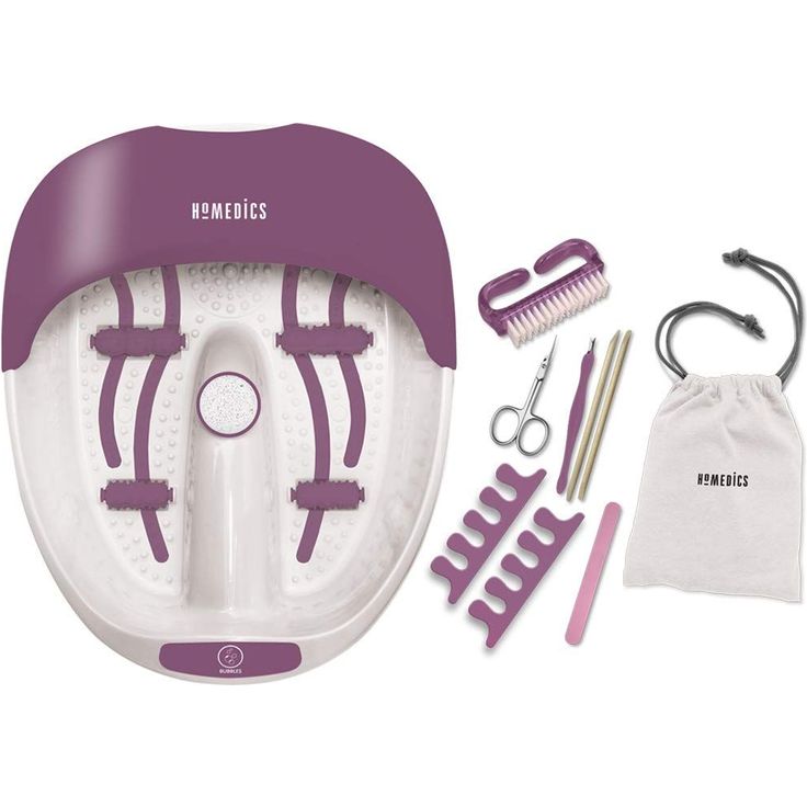 HoMedics Luxury Nail Care Fußspa & Nagelset Fußsprudelbad, Sprudelmassage mit integrierten Pediküreaufsätzen, Massagerollen & Warmhaltefunktion, inkl. Nagelpflegeset