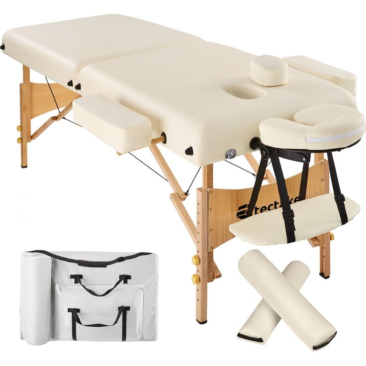 Tectake 2 Zonen Massageliege mit 7,5 cm Polsterung und Holzgestell