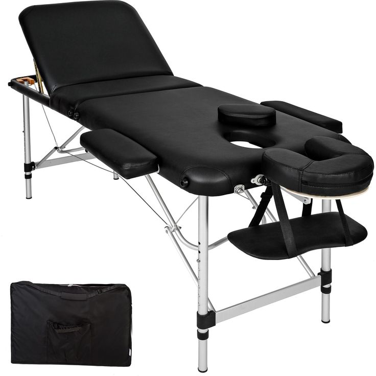 Tectake 3 Zonen Massageliege mit 5 cm Polsterung und Aluminiumgestell