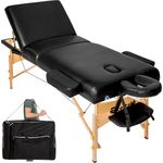 Tectake 3 Zonen Massageliege mit 10 cm Polsterung und Holzgestell
