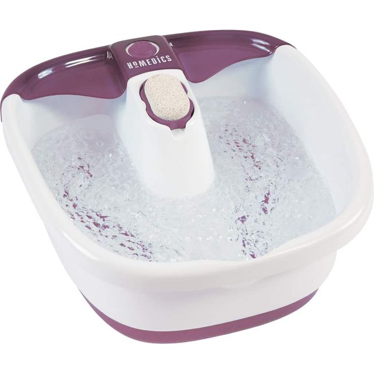 HoMedics Fuß-Spa und Massagegerät mit Warmhaltefunktion, Fußsprudelbad mit beruhigender Fußmassage, Extra viele Luftblasen, Pediküre Bimsstein, Durchblutungsfördernd