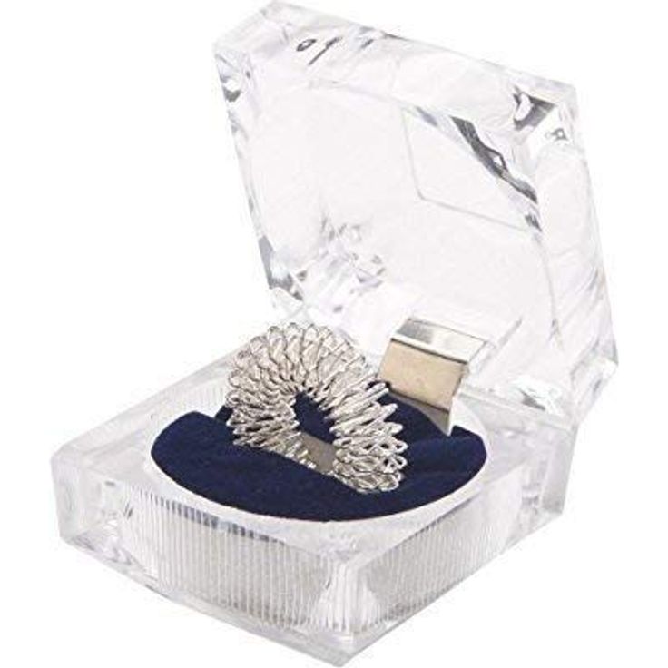 Akupressur Massagering- in Edel Schatulle (Fingermassage) in silber