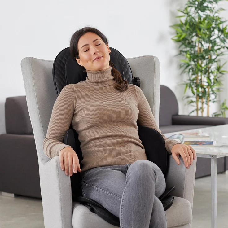medisana MCG 820 Gel Shiatsu Massagesitzauflage, Massageauflage mit Wärmefunktion, 4 rotierenden Gel-Massageköpfen, integrierter Nackenmassage, 3 Intensitätsstufen für den gesamten Rücken – Bild 4