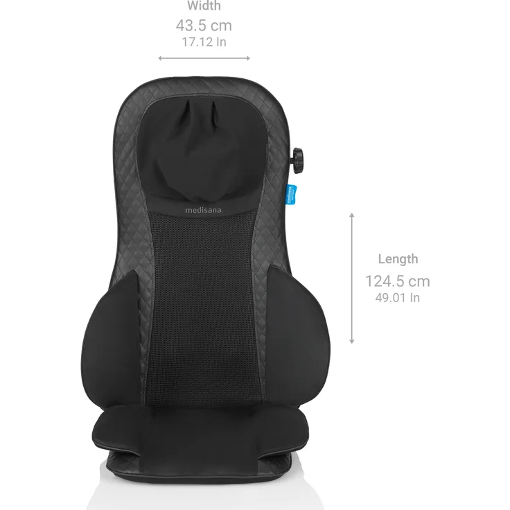 medisana MCG 820 Gel Shiatsu Massagesitzauflage, Massageauflage mit Wärmefunktion, 4 rotierenden Gel-Massageköpfen, integrierter Nackenmassage, 3 Intensitätsstufen für den gesamten Rücken – Bild 3
