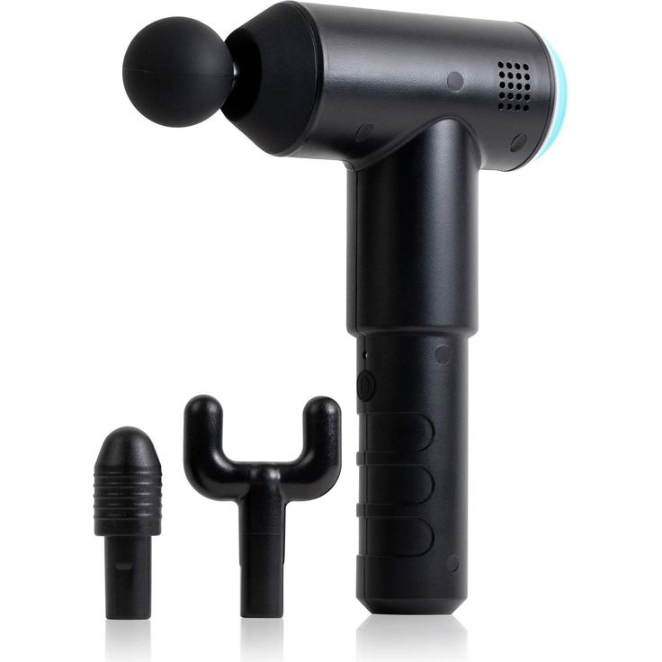 HoMedics Massage Gun Massagepistole Tragbares Physiotherapie-Massagegerät, professionelle Physio-Tiefenmassage, Perkussionsmassage für die Muskeln, 3 Massageköpfe, kabellos, wiederaufladbar, Schwarz