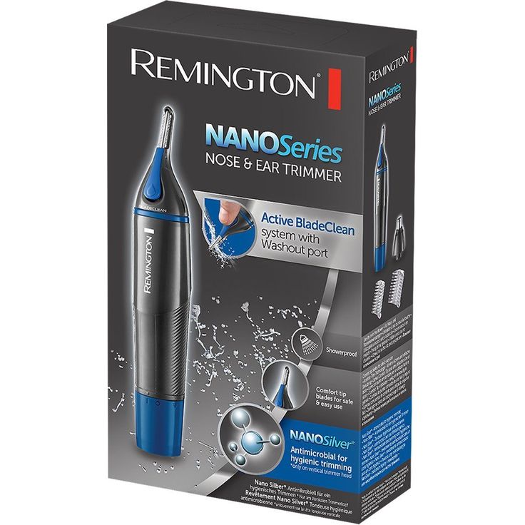 Remington Hygiene Clipper NanoSeries NE3850, Trimmer für Nasen-, Ohren- & Augenbrauenhärchen, Rotationsschneidsystem, grau-blau – Bild 2