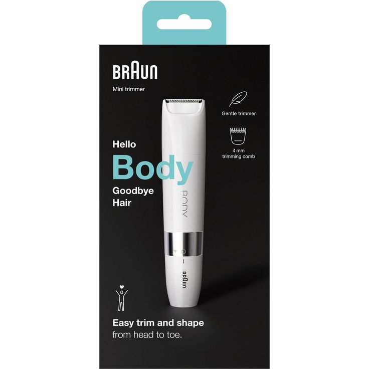Braun Mini Trimmer BS1000 Körperrasierer, Batteriebetrieb, weiß – Bild 2