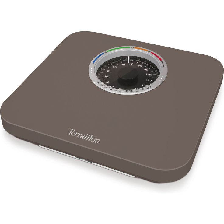 Terraillon Mechanische Personenwaage, Große Skala mit BMI, Anzeige, 150 kg, Nautic Up, Braun