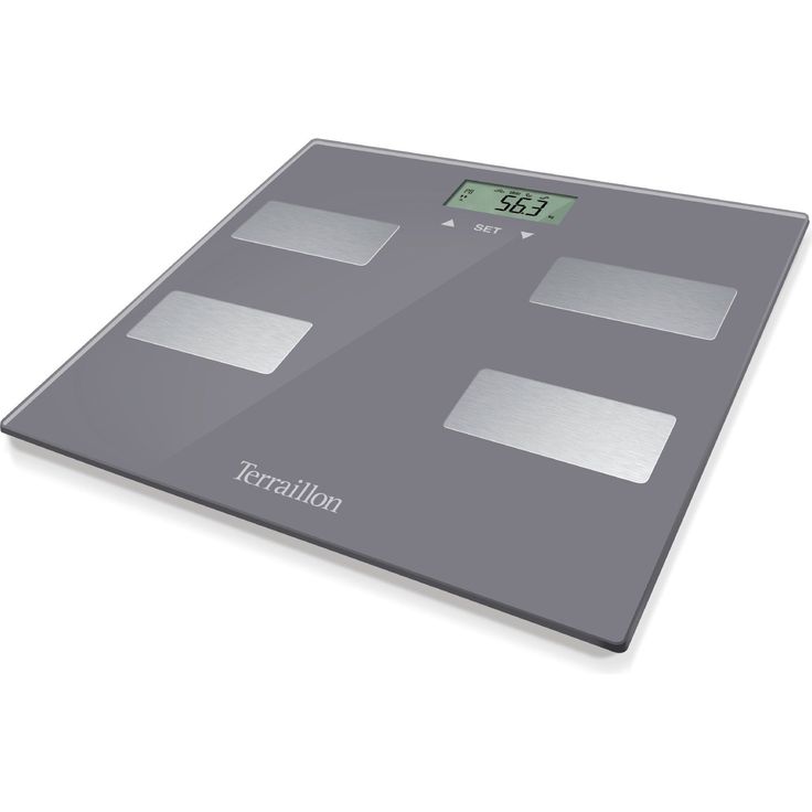 Terraillon Elektronische Personenwaage, Analysegerät für Körperzusammensetzung, 8 Speicherplätze, Sportlermodus, 4 Gewichtssensoren, Automatisches Ein, und Ausschalten, 160 kg, Scan, Braun