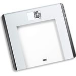 ADE Digitale Personenwaage BE1907 Lilian Badezimmerwaage mit 180 kg Tragkraft, präzise 50 Gramm, Schritte, BMI, Berechnung silber