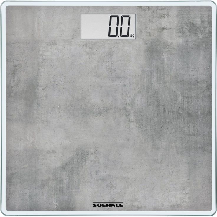 Soehnle Style Sense Compact 300 Concrete, digitale Körperwaage mit LCD, Anzeige, elektronische Waage mit extraflachem Design, Personenwaage mit Tragkraft bis zu einem Gewicht von 180 kg – Bild 1