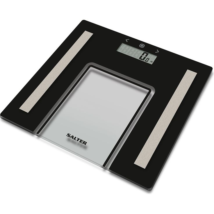 SALTER Analysewaage aus Glas, Wiegen Sie Gewicht, Körperfett, Körperwasseranteil, BMI, Personenspeicher für bis zu 8 Leute, Athletenmodus, Schlankes Design, Gut lesbare Anzeige