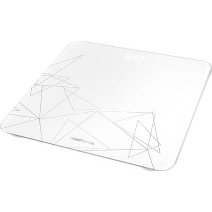 Medisana PS 437 digitale Personenwaage bis 180 kg, Badezimmerwaage aus Glas, unsichtbarem LED, Display, Motivwaage, Step, On, Einschaltung, Silver Lining – Bild 2