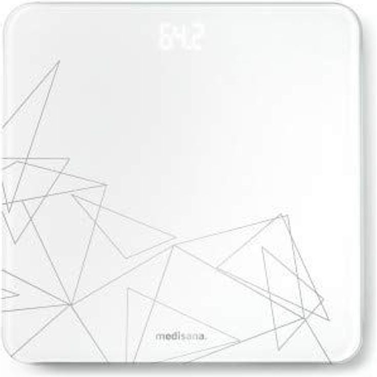 Medisana PS 437 digitale Personenwaage bis 180 kg, Badezimmerwaage aus Glas, unsichtbarem LED, Display, Motivwaage, Step, On, Einschaltung, Silver Lining