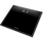 SALTER digitale Personenwaage, Kompakt, Gehärtetes Glas, Imperiale und metrische Einheiten, Leicht lesbares Display, Präzisionswaage, Step on Funktion, schwarz