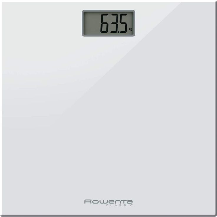 Rowenta Classic Personenwaage mit Standfläche aus Glas Bianco
