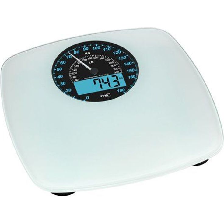 TFA Personenwaage mit digitaler und analoger Anzeige SWING 50.1003.02, weiß