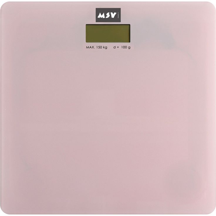 MSV Digitale Personenwaage Körperwaage Waage Gewichtswaage aus Sicherheitsglas, Slim Design, Rosa