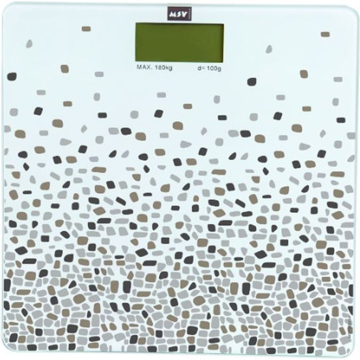 MSV Digitale Personenwaage Körperwaage Waage Gewichtswaage aus Sicherheitsglas, Slim Design, Brest Taupe