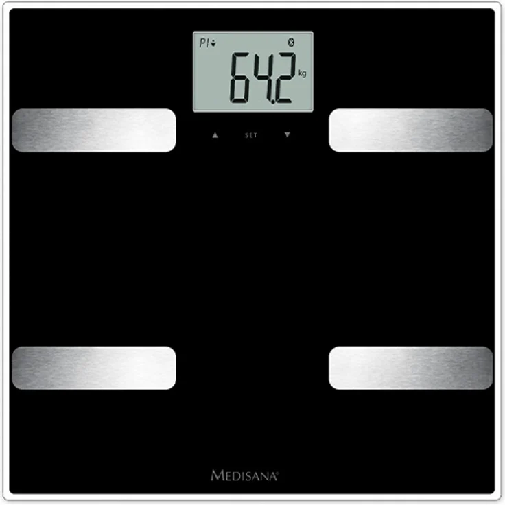 medisana BS A41 connect, digitale Körperanalysewaage bis 180kg, Personenwaage zur Messung von Körperfett, Körperwasser, Muskelmasse und Knochengewicht, Körperfettwaage mit Körperanalyse App – Bild 2