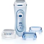 Braun Silk-epil Lady Shaver 5-160 3-In-1 Kabelloser Wet&Dry Elektrischer Damenrasierer, Trimmer- und Peeling-System, blau