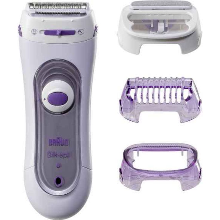 Braun Silk-epil Lady Shaver 5-560 3-In-1 Kabelloser Elektrischer Damenrasierer, Trimmer- und Peeling-System, lila – Bild 5