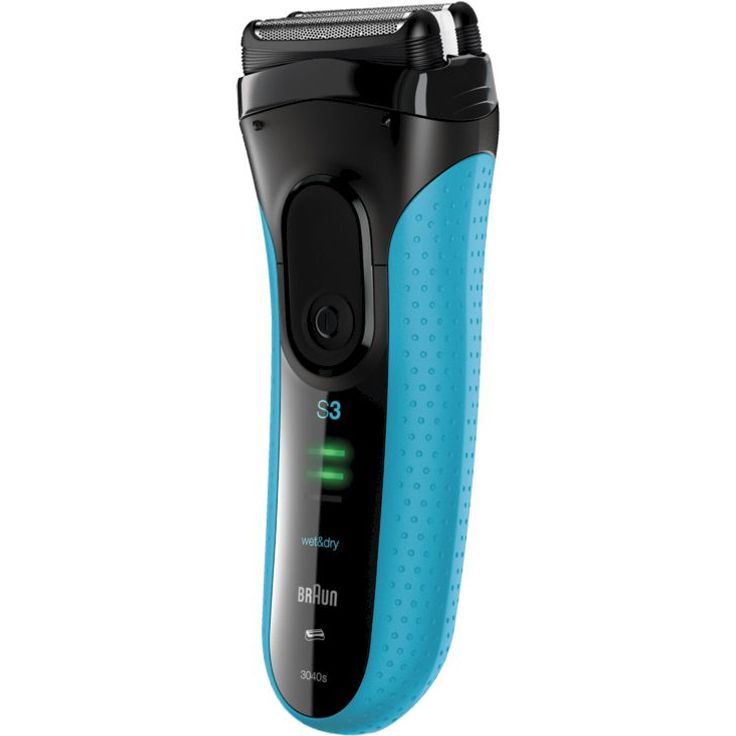 Braun Series 3 3040s ProSkin Elektrorasierer, mit Präzisionstrimmer, wiederaufladbarer und kabelloser Wet&Dry Rasierer Herren, schwarz-blau