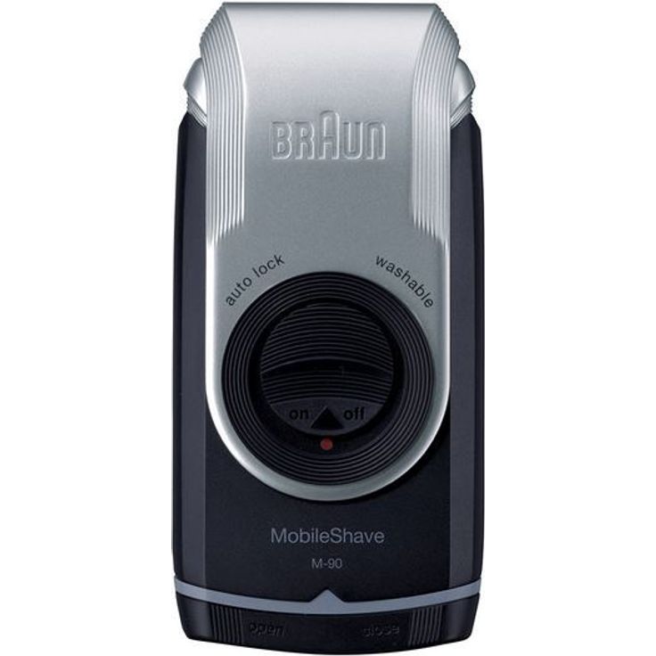 Braun MobileShave Elektrorasierer M-90 für unterwegs, schwarz-silber – Bild 1